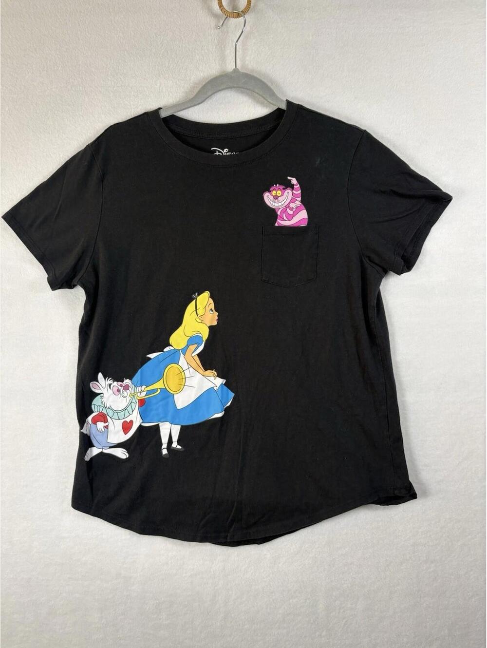 Disney Alice In Wonderland Cheshire Cat YOUTH Pocket T-Shirt Size XXL (19)
